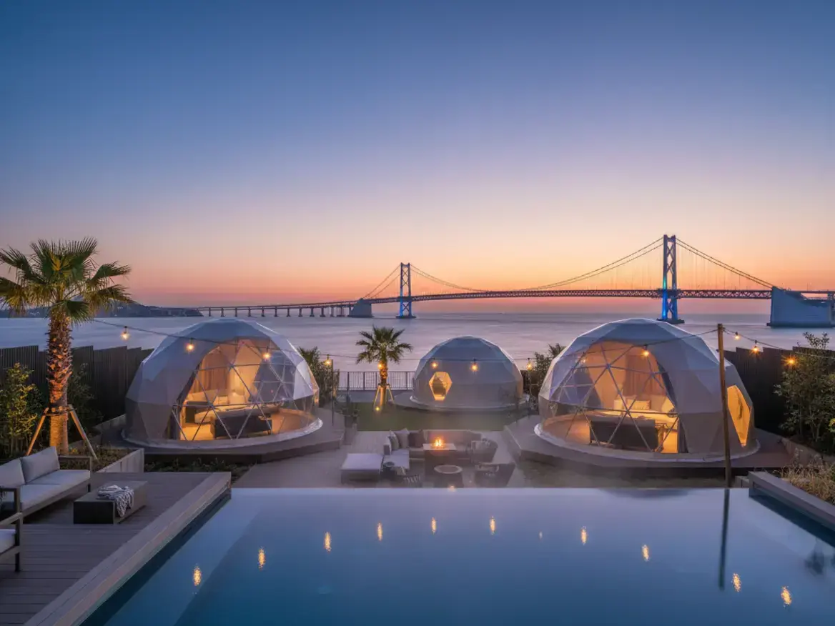 淡路島グランピングで叶える冬の贅沢。温水プール付きヴィラで過ごす、大人の非日常ステイ